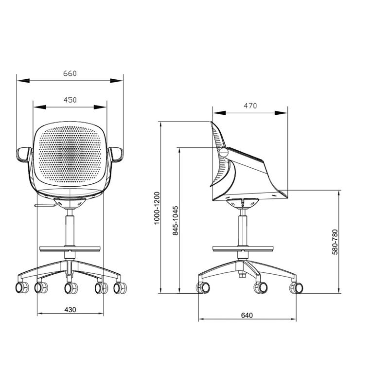 SILLA / TABURETE DE OFICINA TOP WORK GRIS CLARO CROMAD - CR1154-5