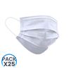 PACK 25 MASCARILLAS HIGIENICAS NO REUTILIZABLES BLANCAS - 19003