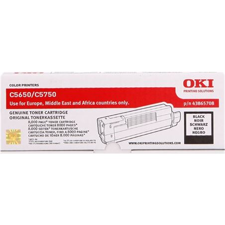 TONER COLOR C5650/C5750 NEGRO 8000 PAGINAS OKI - 43865708