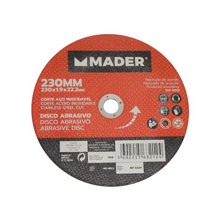 DISCO ABRASIVO INOX CORTE 230 MM MADER - 63212