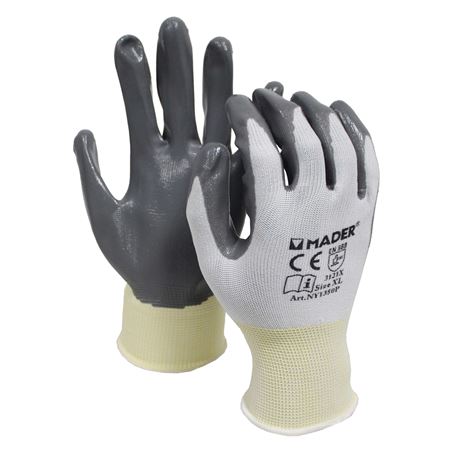 GUANTES DE PROTECCION POLIESTER + NITRILO XL MADER - 96312