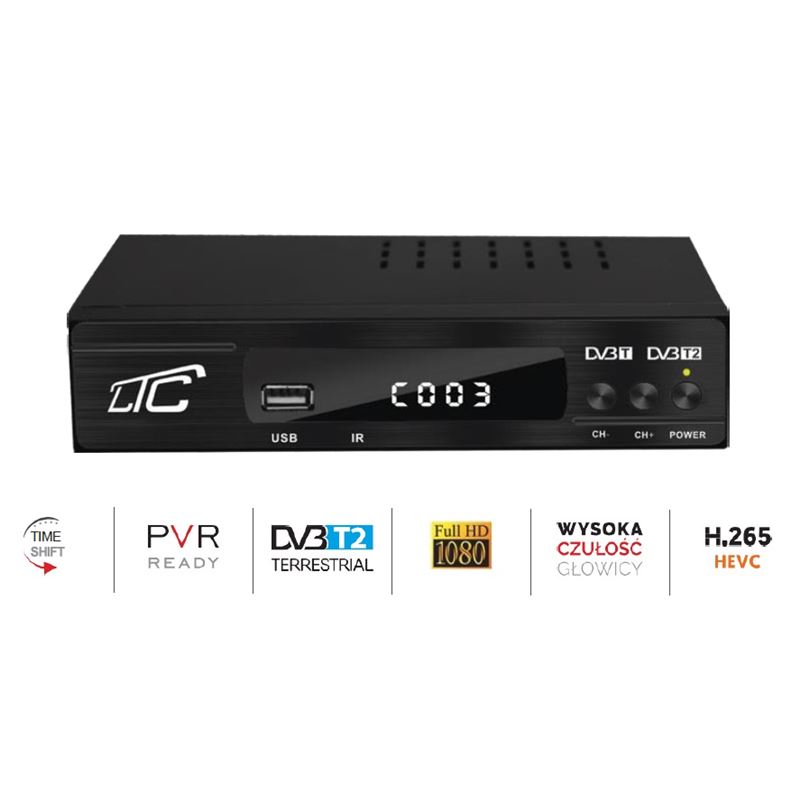 RECEPTOR TDT HD REPRODUCTOR - GRABADOR DVB-T2 LTC - LXDVB505