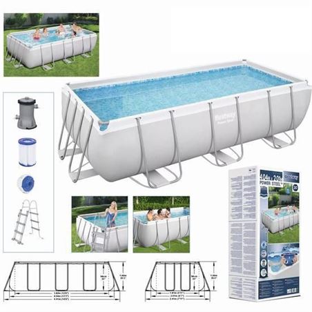 PISCINA RECTANGULAR+ BOMBA FILTRO 404X201X100 BESTWAY - 56441-1