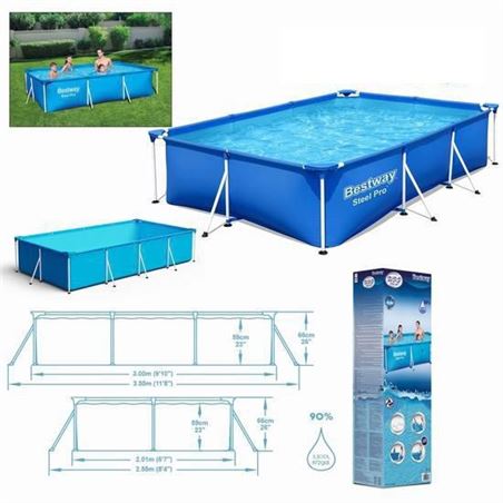 PISCINA RECTANGULAR STEEL PRO 300X201X66 BESTWAY - 56404-1