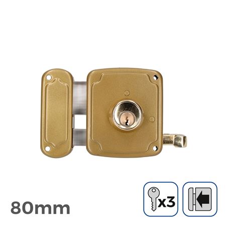 CERRADURA A IZQUIERDA 80MM 3 LLAVES - 85265