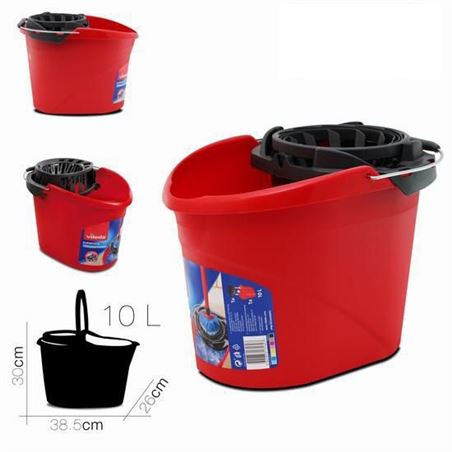 CUBO OVALADO 10 LITROS CON ESCURRIDOR SUPERFACIL VILEDA - 10856F-1