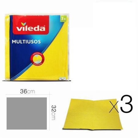 SET 3 BAYETAS MULTIUSOS AMARILLAS VILEDA - 15499-1