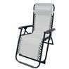 TUMBONA PLEGABLE GRIS DE ACERO CON COJIN CERVICAL - 10009-3