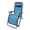 TUMBONA PLEGABLE AZUL DE ACERO CON COJIN CERVICAL - 10345-1