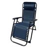 TUMBONA PLEGABLE AZUL MARINO DE ACERO CON COJIN CERVICAL - 10011-1