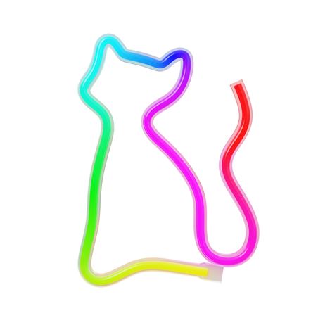 LAMPARA DECORATIVA NEON LED GATO MULTICOLOR FOREVER - RTV100440