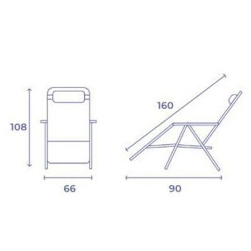 TUMBONA PLEGABLE AZUL DE ACERO CON COJIN CERVICAL - 10345-2
