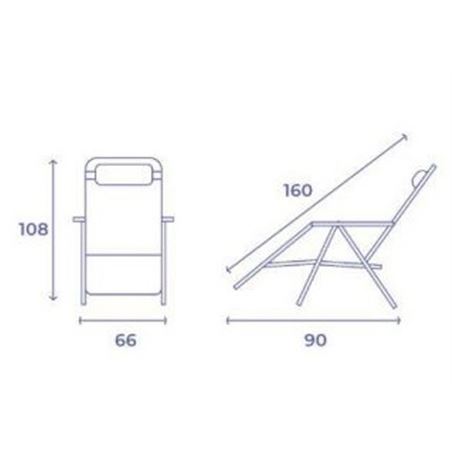 TUMBONA PLEGABLE AZUL DE ACERO CON COJIN CERVICAL - 10345-2