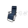 TUMBONA PLEGABLE AZUL MARINO DE ACERO CON COJIN CERVICAL - 10011-2