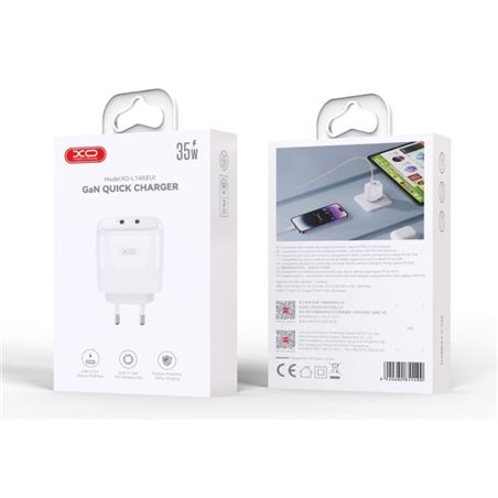 CARGADOR 2XTIPO C 35W CARGA RAPIDA XOL140 XO - XOL140-2