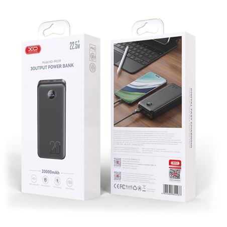 POWERBANK 20000MAH DISPLAY CARGA 22.5W XO - XOPR239-2