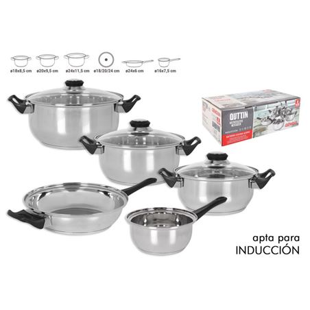 BATERIA DE COCINA 5 PIEZAS INDUCCION GENOVA QUTTIN - QT-4910208IN.