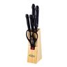 SET 7 CUCHILLOS +TIJERA INOX EN BASE SAN IGNACIO MADERA - 14691