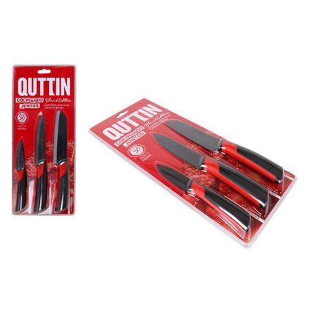 SET 3 CUCHILLOS CERAMICOS QUTTIN BLACK - MKTQT59478