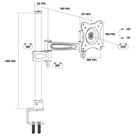 SOPORTE DE MESA 1 MONITOR 13"-26" CROMAD - CR0169-1