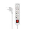 BASE MULTIPLE 3 TOMAS CON INTERRUPTOR + USB + TIPO C ELBAT - EB0516
