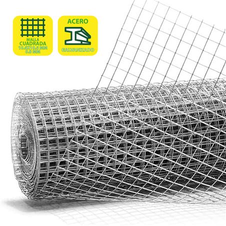 TELA METÁLICA GALVANIZADA 10.6X10.6X0.8MM 1X25 METROS SUNGARDEN - SG0055
