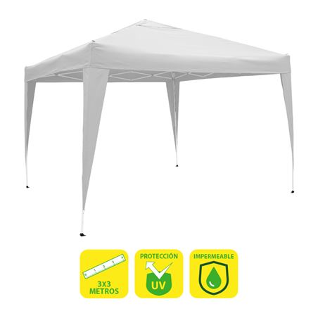 CARPA PLEGABLE ACERO 3X3 METROS BLANCA SUNGARDEN - SG0017