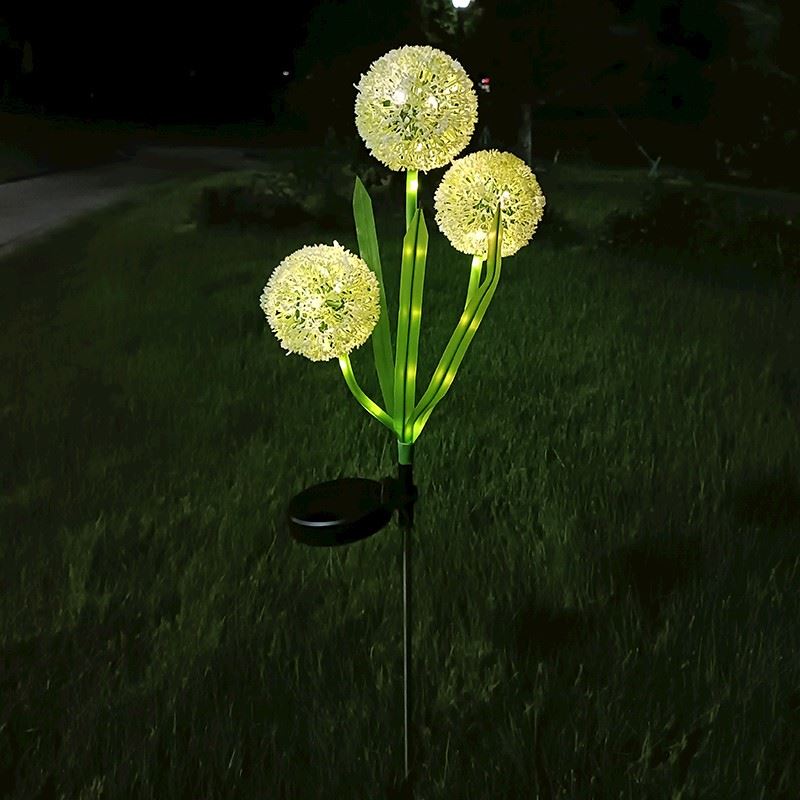 ESTACA SOLAR DECORATIVA FLORES REDONDAS JARDIN 75CM - RTV100519-1
