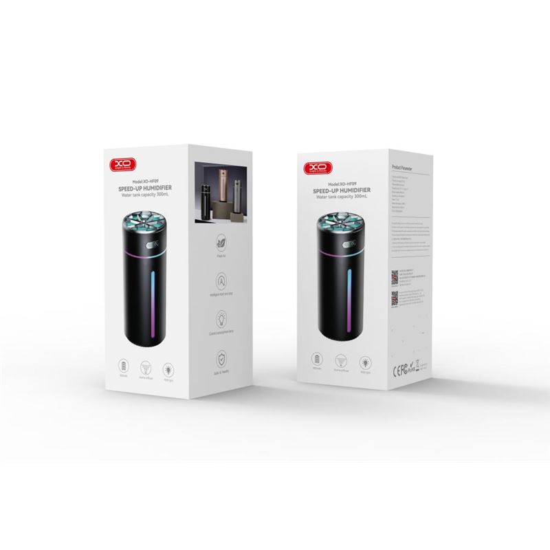 HUMIDIFICADOR PORTATIL CON RGB HF09 NEGRO XO - XOHF09BK-1