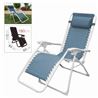TUMBONA RECLINABLE CON ALMOHADA AZUL PETROLEO - 12130