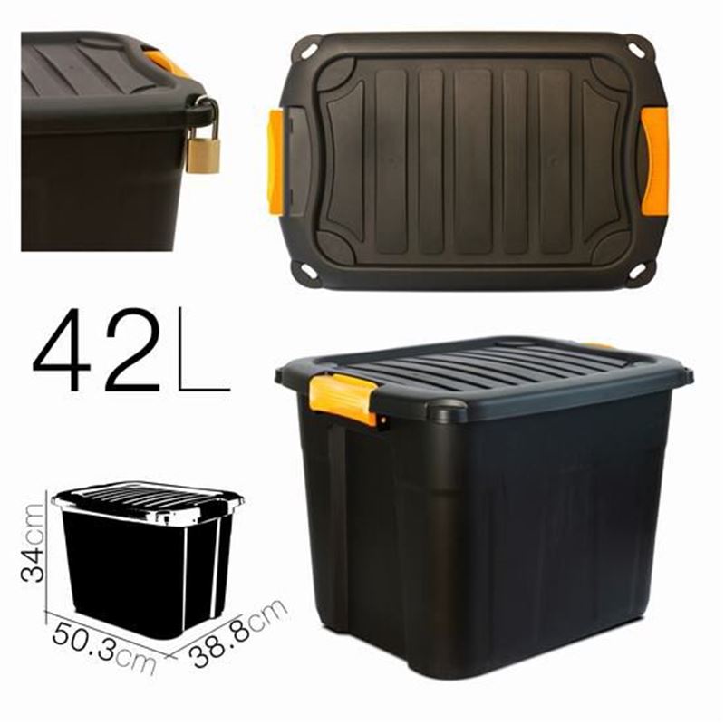 CAJA DE ALMACENAJE 50.3X38.8X34CM NEGRA PARABOX - 13637