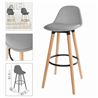 TABURETE ALTO CON RESPALDO Y ACOLCHADO GRIS - 41044.