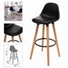 TABURETE ALTO CON RESPALDO Y ACOLCHADO NEGRO - 41042.