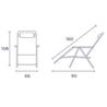 TUMBONA PLEGABLE MARRON DE ACERO CON COJIN CERVICAL - 10009-5