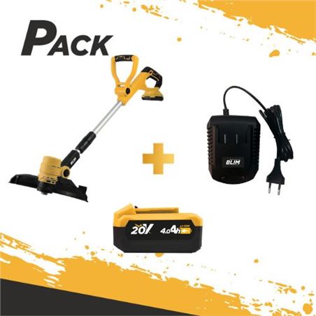 RECORTABORDES S/CARBONES 20V + BATERIA 4AH + CARGADOR BLIM - PACK182-1