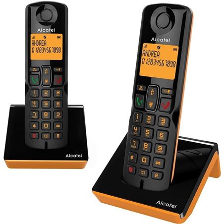 TELÉFONO INALÁMBRICO DUO S280 NEGRO / NARANJA ALCATEL - 3700601425413