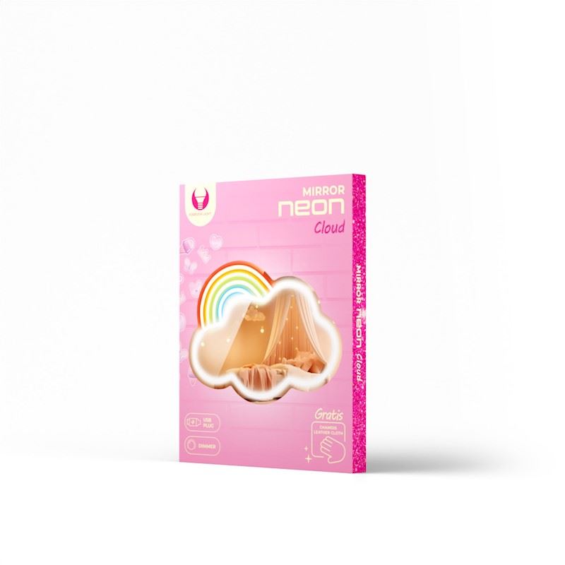 ESPEJO DECORATIVO CON NEON LED CLOUD MULTICOLOR FOREVER - RTV200019-2