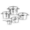 BATERIA DE COCINA 5 PIEZAS ACERO INOX OPTIMA TAPAS ACERO MONIX - M450055