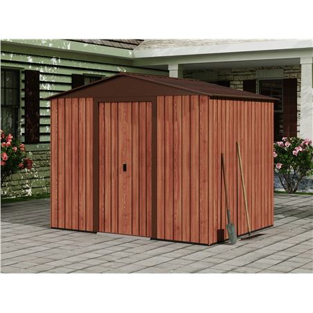 CASETA DE METAL | PUERTAS CORREDERAS 185X245X208CM (4.5M2) EFECTO MADERA SG - SG0120-1