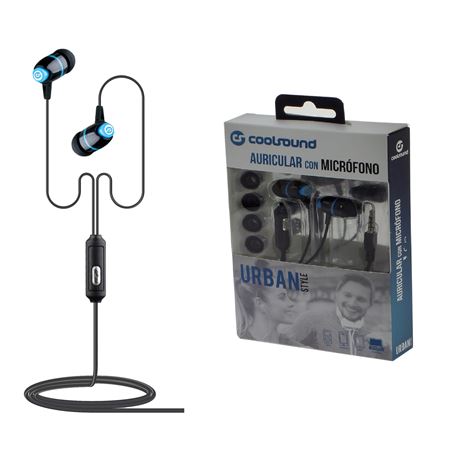 AURICULAR + MICRÓFONO URBAN MIC AZUL COOLSOUND - CS0108