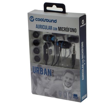 AURICULAR + MICRÓFONO URBAN MIC AZUL COOLSOUND - CS0108-1