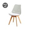 PACK 2 SILLAS DESIGN D1000 TRANSPARENTES + COJÍN BLANCO MUVIP - MV0608