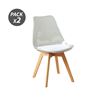 PACK 2 SILLAS DESIGN D1000 TRANSPARENTES + COJÍN BLANCO MUVIP - MV0608-1