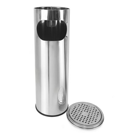 PAPELERA CON CENICERO ACERO INOX 59CM CONFORTIME - BY01061469142.