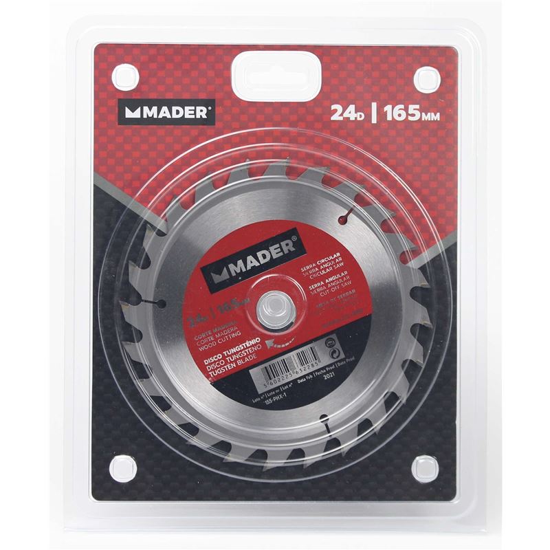 DISCOS CORTE MADERA PARA SIERRAS 165MM 24D MADER - 63228-1