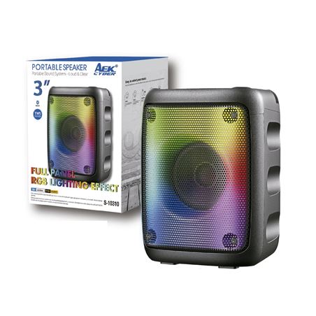 ALTAVOZ BLUETOOTH 3" RGB | TWS | SD | FM | AEK CYBER - S-10310