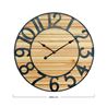 RELOJ PARED VINTAGE NEGRO/MADERA CLARA 60CM - 81034