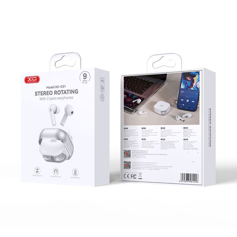 AURICULARES TWS BLUETOOTH G31 CON 4 AURICULARES XO - XOG31-1