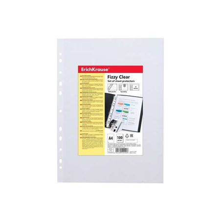 PACK 100 FUNDAS PLASTICAS MULTITALADRO TRANSPARENTE ERICHKRAUSE - 59102