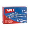 CAJA DE 100 UNIDADES DE CLIPS PLATEADOS - Nº1 Y 1/2 - 26MM - APLI - 11713